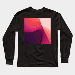 Abstract strips Art Pink Red Long Sleeve T-Shirt